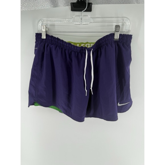 Nike Pants - Nike Dri-FIT 2-in-1 Running Shorts Women's Large Purple Green Built-In Liner